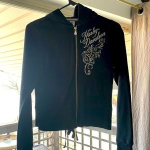 Black Harley Zip Up 🖤 with Gems 💎